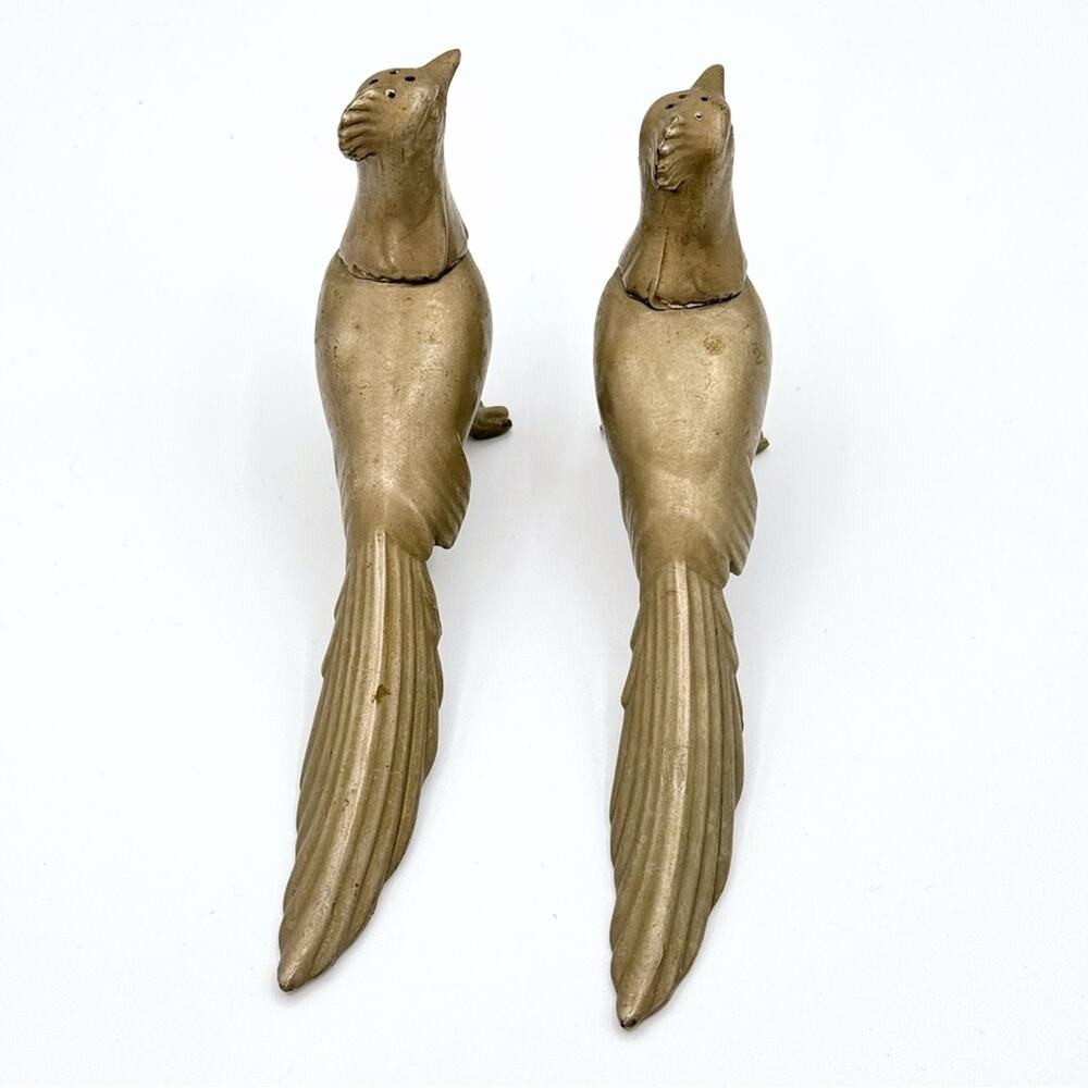 Vintage Silver Plated Metal Pheasant Birds Salt & Pepper Shakers - Picture 4 of 10